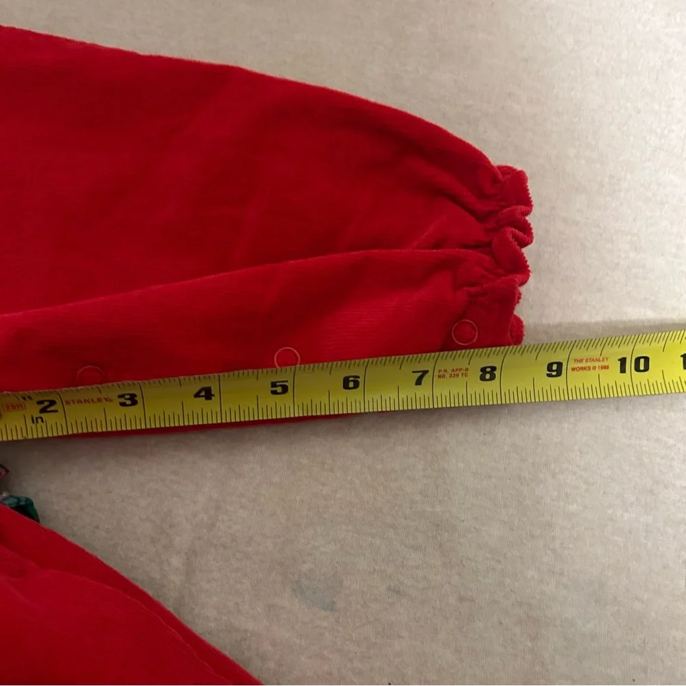 The BEAUFORT BONNET COMPANY RED CORDUROY ROMPER Prestonwood Plaid Set SIZE 0-6 M